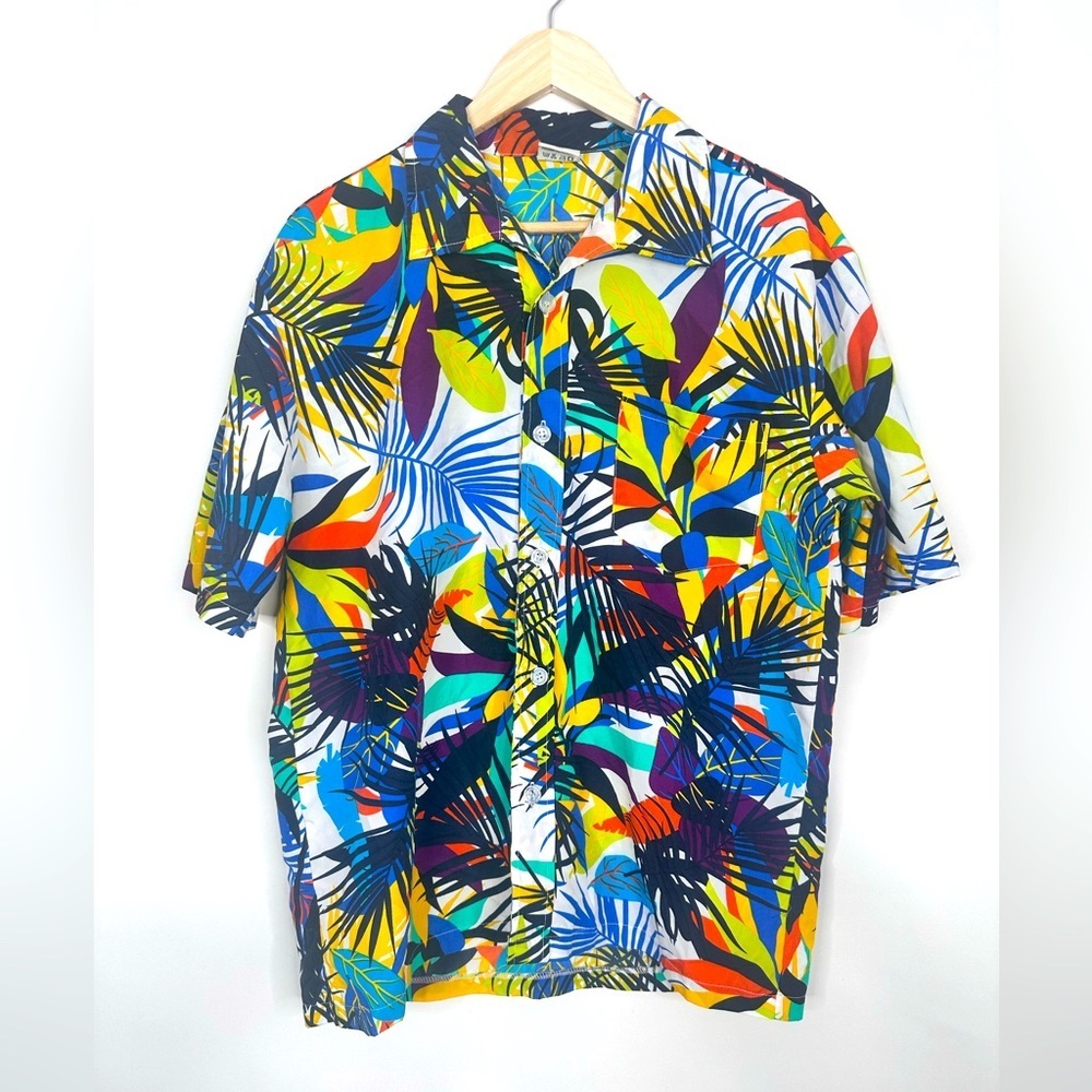 Tailor Pat Love Mens Tropical Short Sleeve Button-Up Shirt 2XL 100% poly…‎